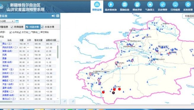 山洪灾难监测预告预警应用平台